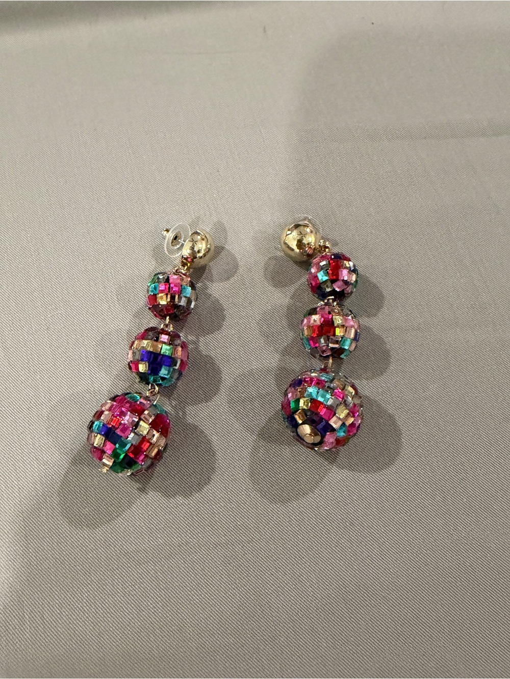 Multicolor Beaded Triple Ball Drop Earrings - Women Jewelry